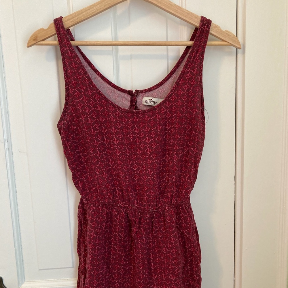 Hollister Short Red Romper with Open Back